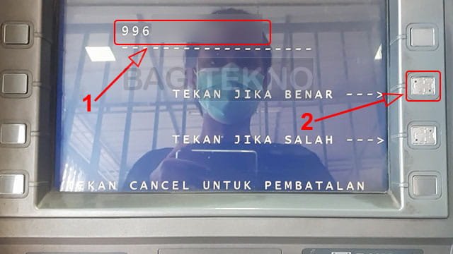 Masukkan kode penarikan di ATM BNI
